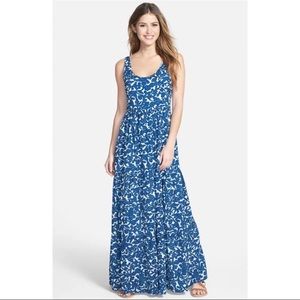LUCKY BRAND Blue Vines Maxi Dress